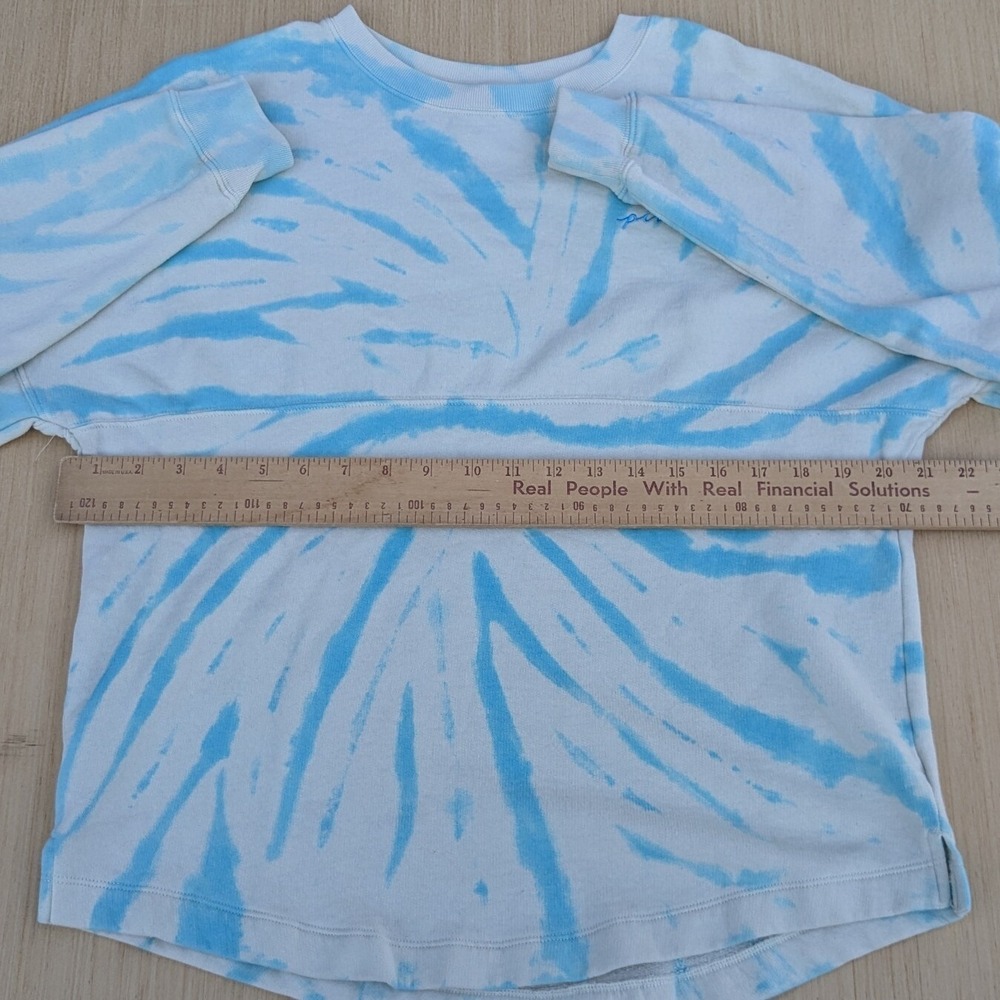 PINK Victoria's Secret Blue Tie-Dye Long‎ Sleeve Sweatshirt Cozy Women's XS - Picture 6 of 6